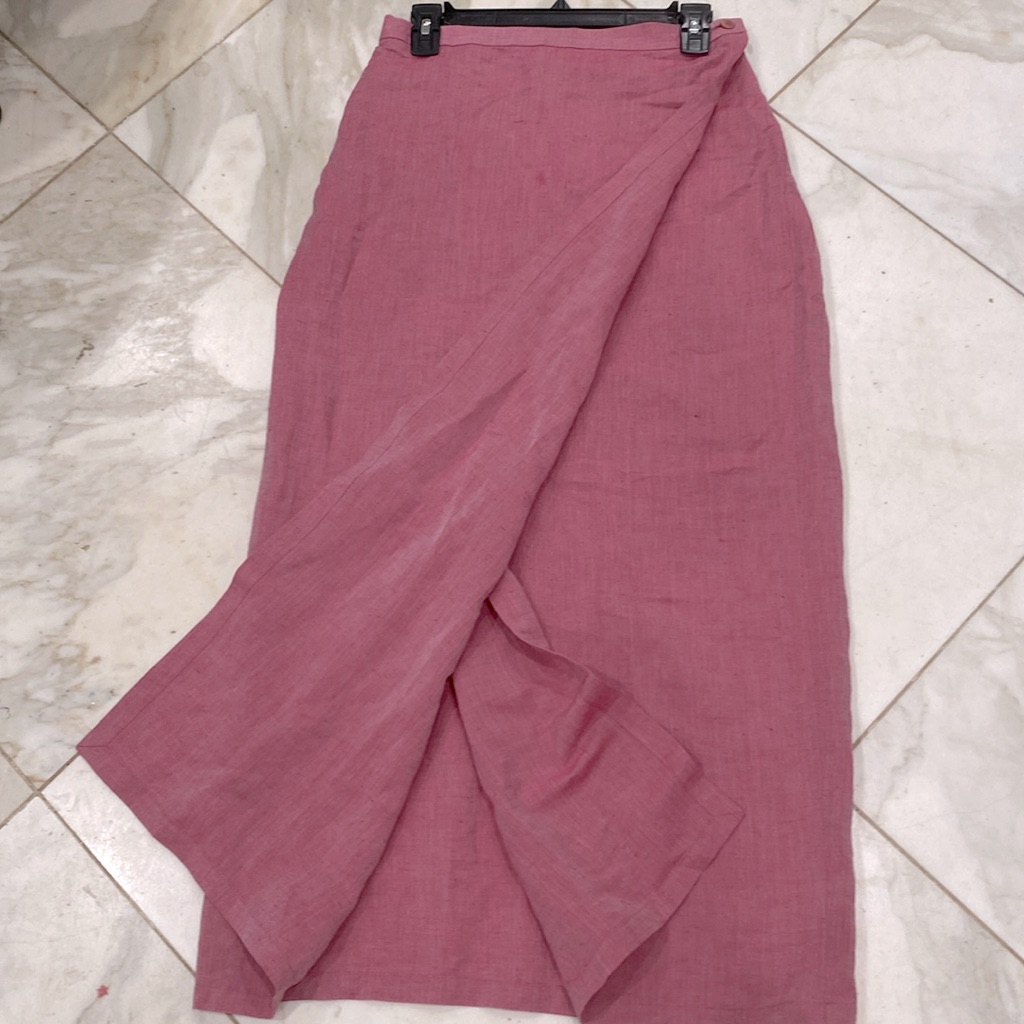 Eileen Fisher Wrap Skirt Nwt $114.00 Rouge Pink Size M Elastic Back Waist